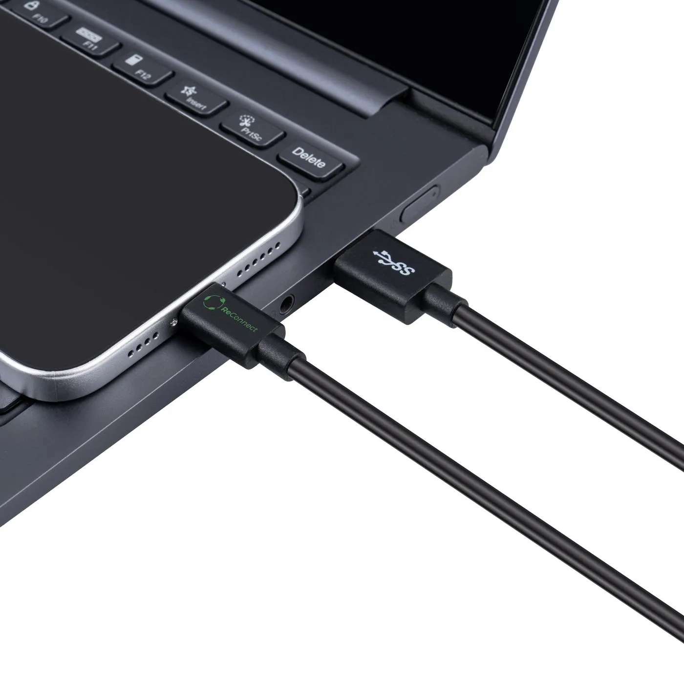 MicroConnect ReConnect USB-C &ndash; USB-A 3.2 Gen 1 -kaapeli, 2 m, musta