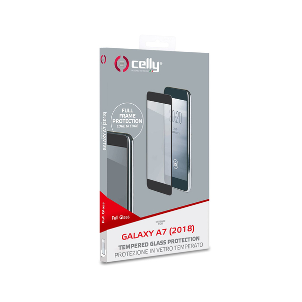 CELLY FULL GLASS GALAXY A7 (2018) BLACK FRAME