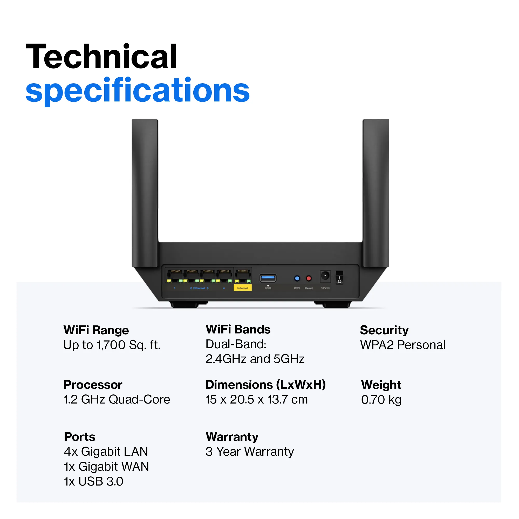 Linksys MR7350, AX1800, Dual-Band - Wi-Fi 6 router