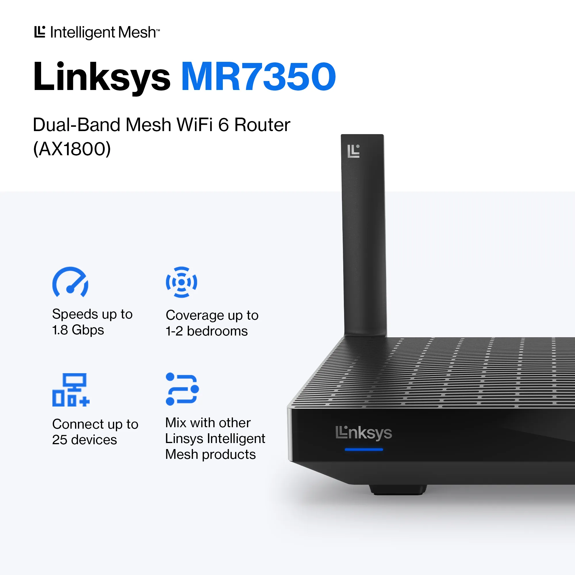 Linksys MR7350, AX1800, Dual-Band - Wi-Fi 6 router