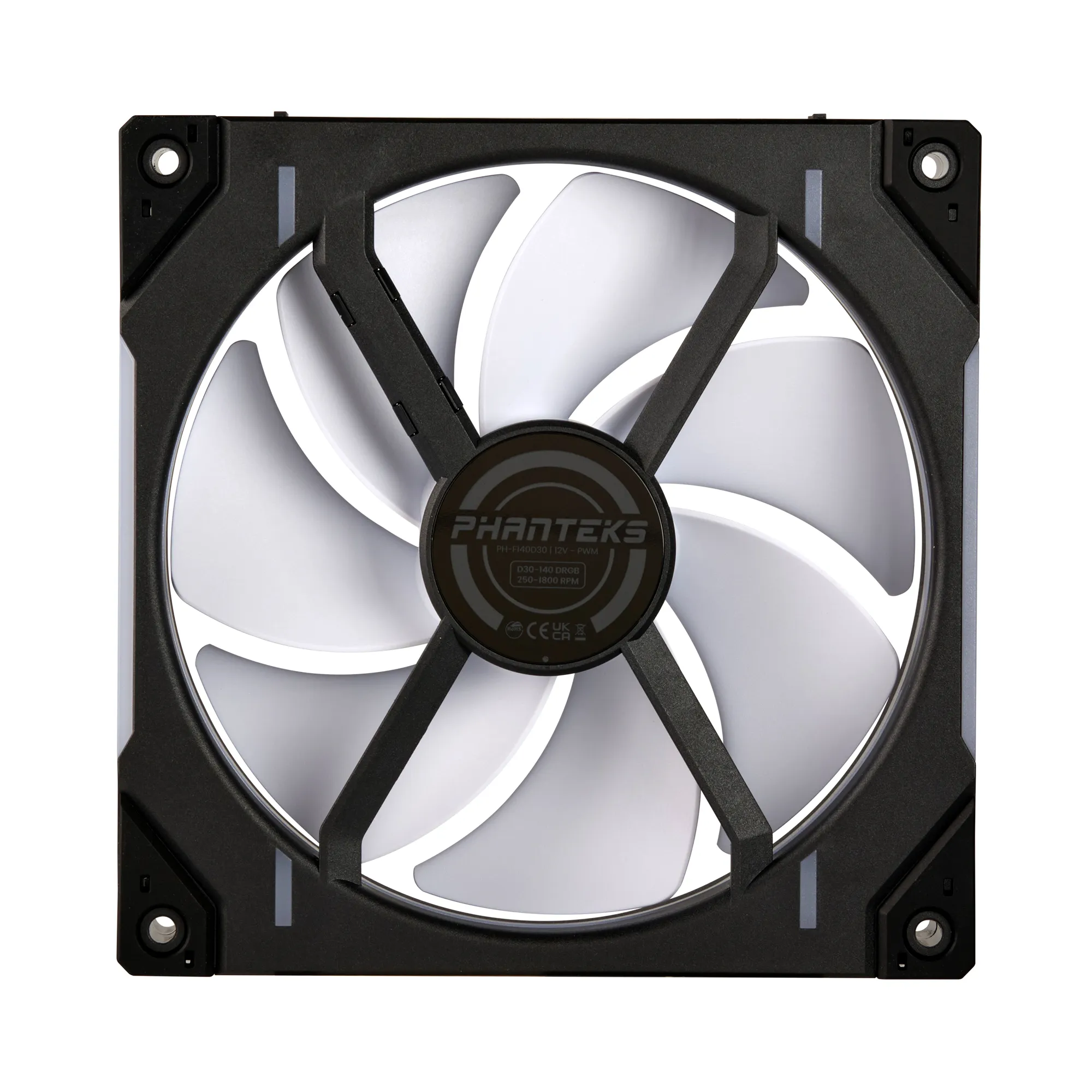 Phanteks D30 140mm PWM Fan, DRGB, Black, Retail, 3 Pack