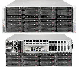 Supermicro SuperStorage Server 6049P-E1CR36H - Palvelin - telineasennettava - 4U - 2-teinen - RAM 0 GB - SAS - pikavaihto 3.5" - ei kiintolevyä - AST2500 - GigE