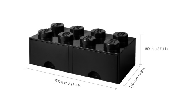 Room Copenhagen LEGO Brick Drawer 8 black - RC40061733