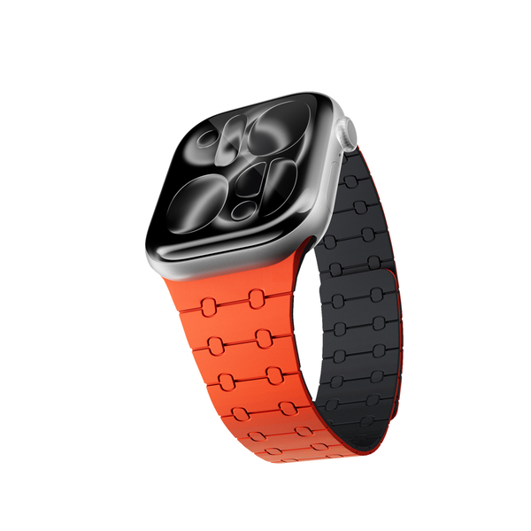 Epico Magnetic+ Silicone Watch Band | Apple Watch SE (44mm)/Series 1-9 (42/44/45mm) 10-11 (46mm)/Ultra (49mm) | Orange | Thin | Stong Magnetic Clasp
