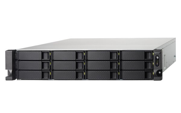 QNAP TS-1273U-RP-16G 12-bay rackmount NAS AMD RX-421ND 4-core 2.1GHz up to 3.4GHz 16GB DDR4 RAM (max 64GB) 2 x M.2 22802260 SATA 6Gb