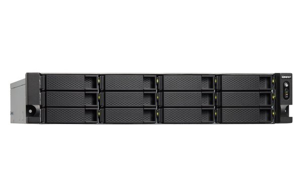 QNAP TS-1273U-RP-16G 12-bay rackmount NAS AMD RX-421ND 4-core 2.1GHz up to 3.4GHz 16GB DDR4 RAM (max 64GB) 2 x M.2 22802260 SATA 6Gb
