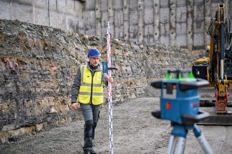 Bosch Laser receiver LR 65 G Professional, with holder (blue/black, for rotating laser GRL 650 CHVG)