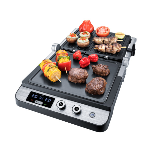 Steba FG 120 -kontaktigrilli, 1800 W, ruostumaton ter&auml;s / musta