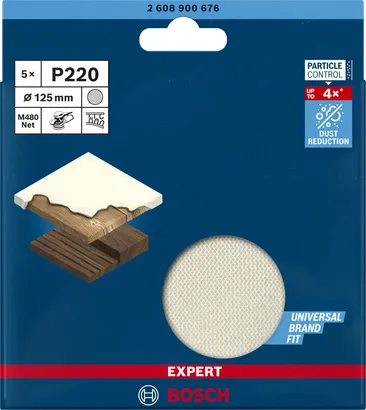 Bosch Expert M480 mesh sanding sheet O 125mm, K220 (5 pieces)