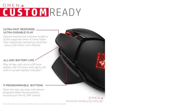 OMEN by HP Photon - wireless gaming mouse, Black OMEN by HP Photon - wireless gaming mouse, Black