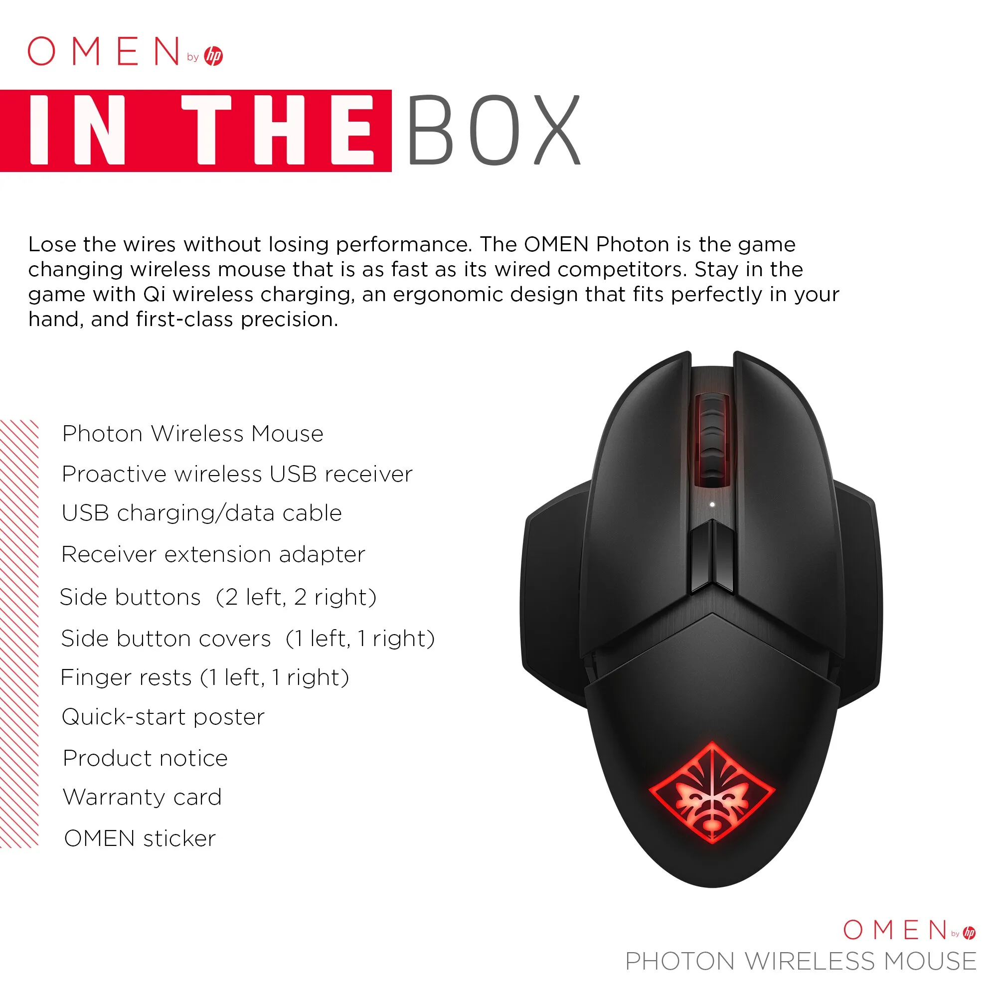 OMEN by HP Photon - wireless gaming mouse, Black OMEN by HP Photon - wireless gaming mouse, Black