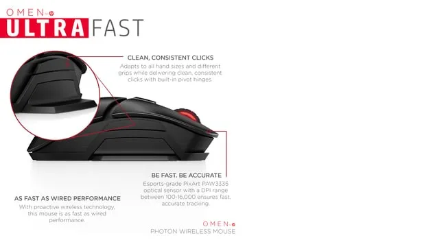 OMEN by HP Photon - wireless gaming mouse, Black