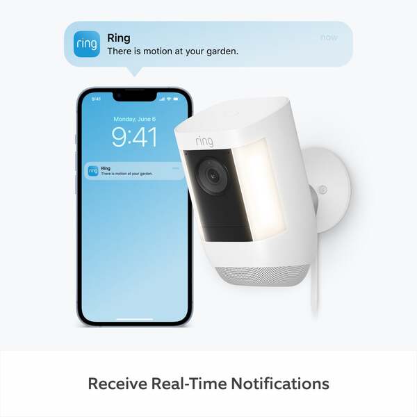 Ring Spotlight Cam Pro Plug-In - surveillance camera, white