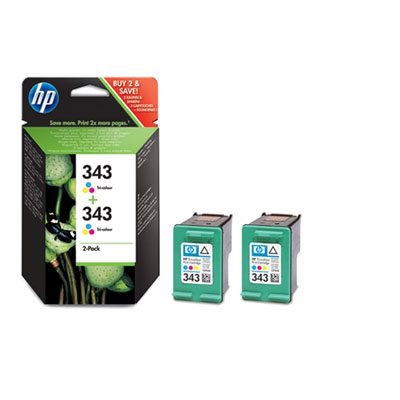 HP No 343 Ink Cart/3c 2pk w Vivera Inks