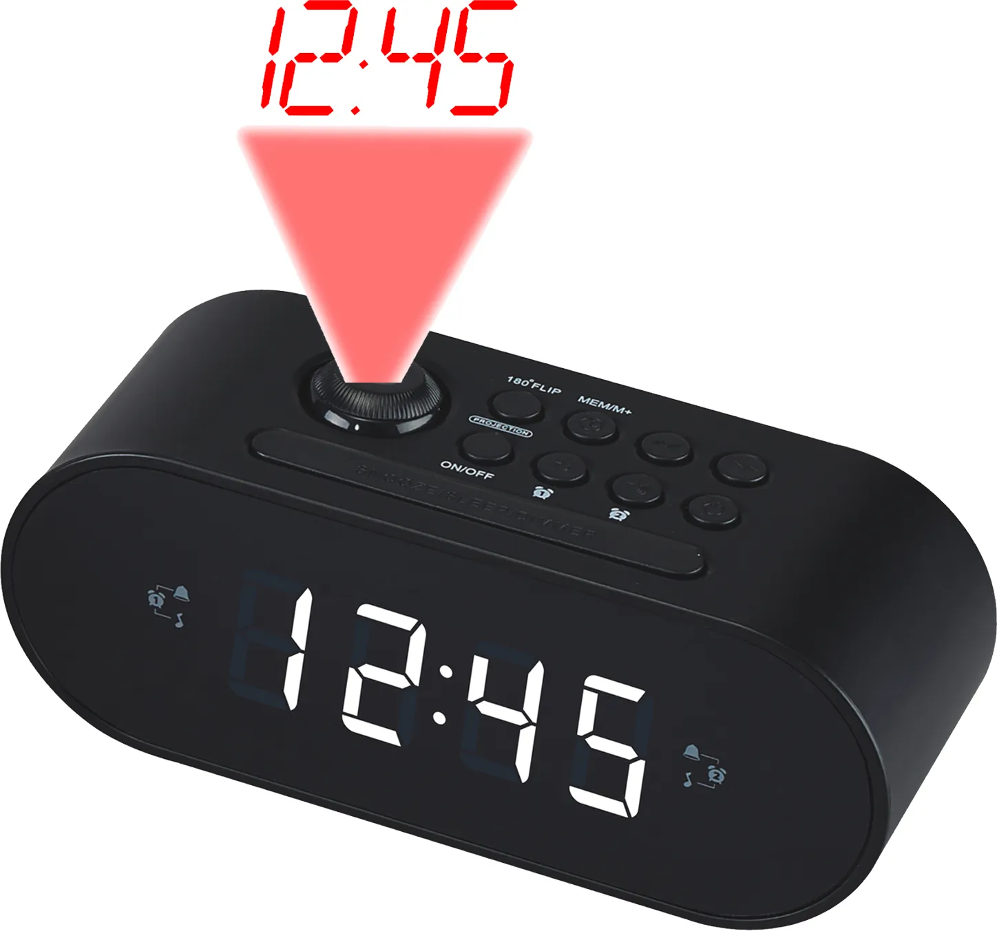 Klockradio 180° Projektion Dubbla alarm CRP-717B