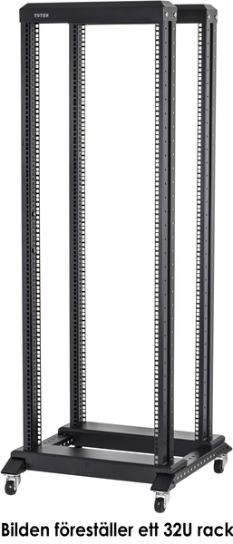 TOTEN 19-DR6642, 19" golvstativ p&aring; hjul, 42U, 600x600mm, omonterat, s