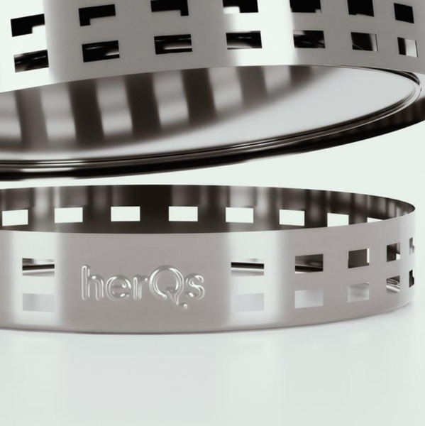 HERQS Smokeless FirePit Cozy Smokeless Fire Pit, Stainless Steel, Silver, 38 cm