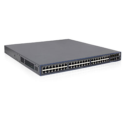 HPE  5500-48G-PoE+-4SFP   HI Switch with 2 Interface Slots (Comware OS). 24x RJ-45 autosensing 10/100/1000 PoE+ ports  + 4x SFP fixed Gigabit Ethernet SFP ports