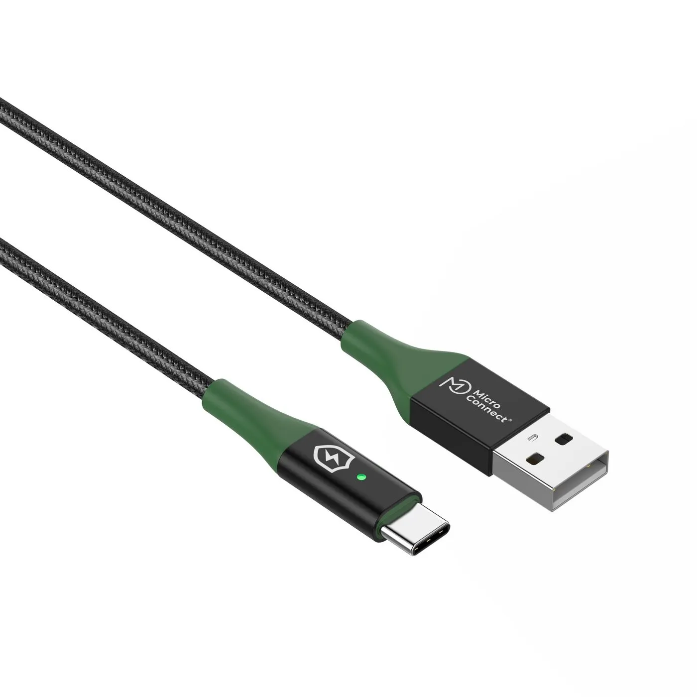 Microconnect Smart Charge USB-A - USB-C - cable, black/green, 1m