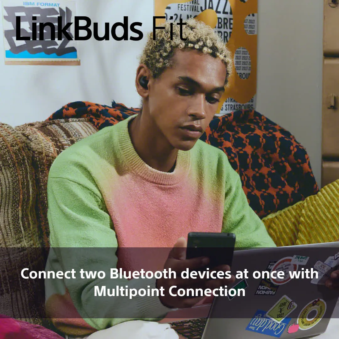 (Löytönurkka) Sony Linkbuds Fit ANC -langattomat nappikuulokkeet, Musta