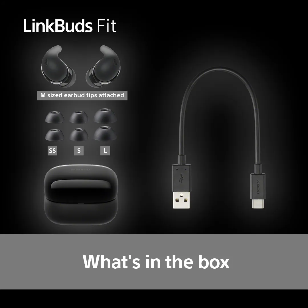 (L&ouml;yt&ouml;nurkka) Sony Linkbuds Fit ANC -langattomat nappikuulokkeet, Musta