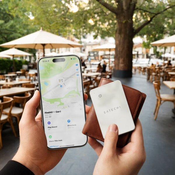 Satechi Find My Wallet Card - tracker, Sand