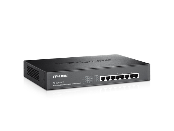 TP-Link, n&auml;tverksswitch PoE+ 8 portar 10/100/1000MB