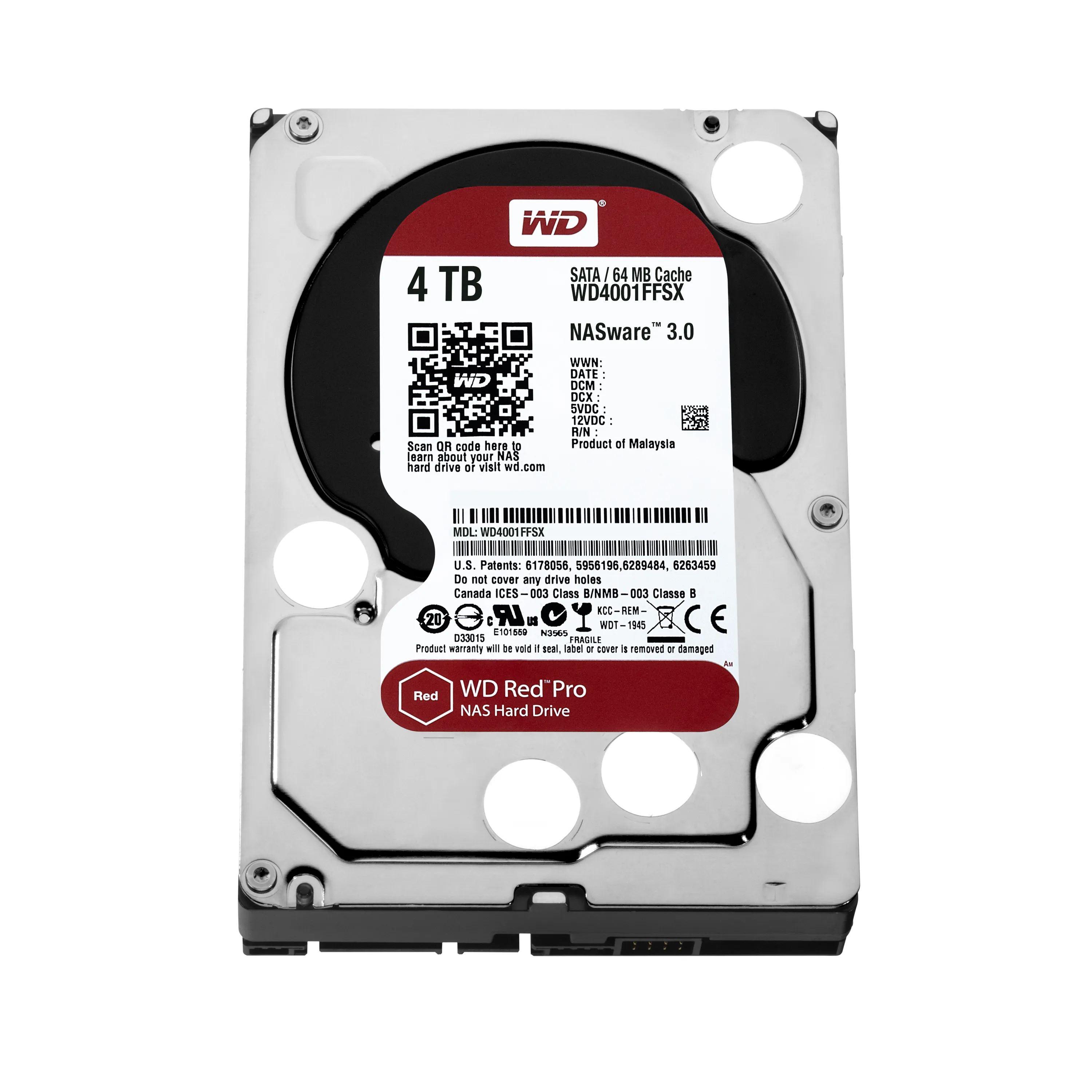 Western Digital 4TB Red PRO, 3.5", SATA, 7200rpm, 64MB - HDD