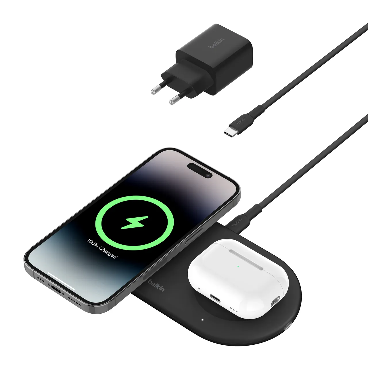 BOOST CHARGE PRO 2in1 Qi2 15W MC Pad, Black