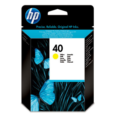 HP Ink Crtg 40Y Yellow EUR for the DeskJet 1200C, 1600C and CopyJet.  Available to Europe only.