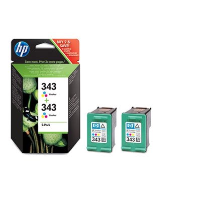 HP No 343 Ink Cart/3c 2pk w Vivera Inks