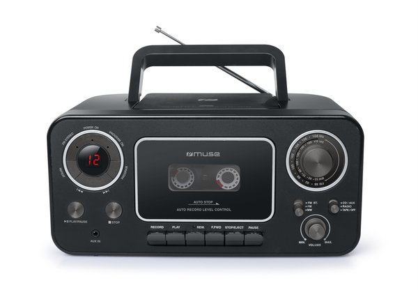Muse M-182 RDC - radio/kassettbandspelare, CD/FM, svart