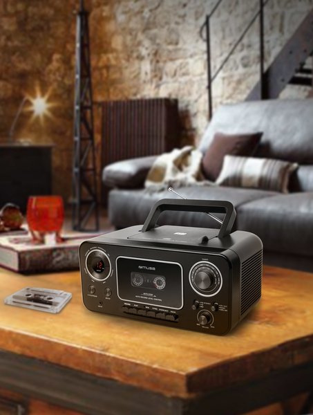 Muse M-182 RDC - radio/kassettbandspelare, CD/FM, svart