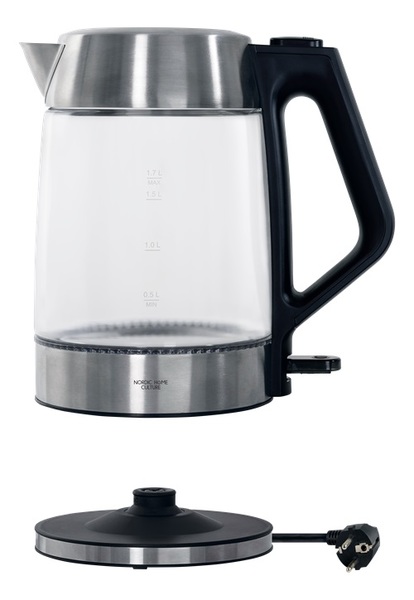 NORDIC HOME CULTURE Vattenkokare, 2200W, Silver