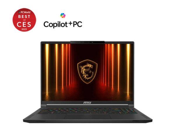 MSI Stealth A16 AI+ 16&quot; AI 9 HX 370, 32 GB, 2 TB, RTX 5070 Ti 12 GB, Win 11 Home - spelb&auml;rbar dator, svart