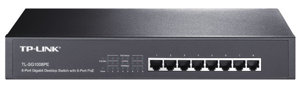 TP-Link, n&auml;tverksswitch PoE+ 8 portar 10/100/1000MB
