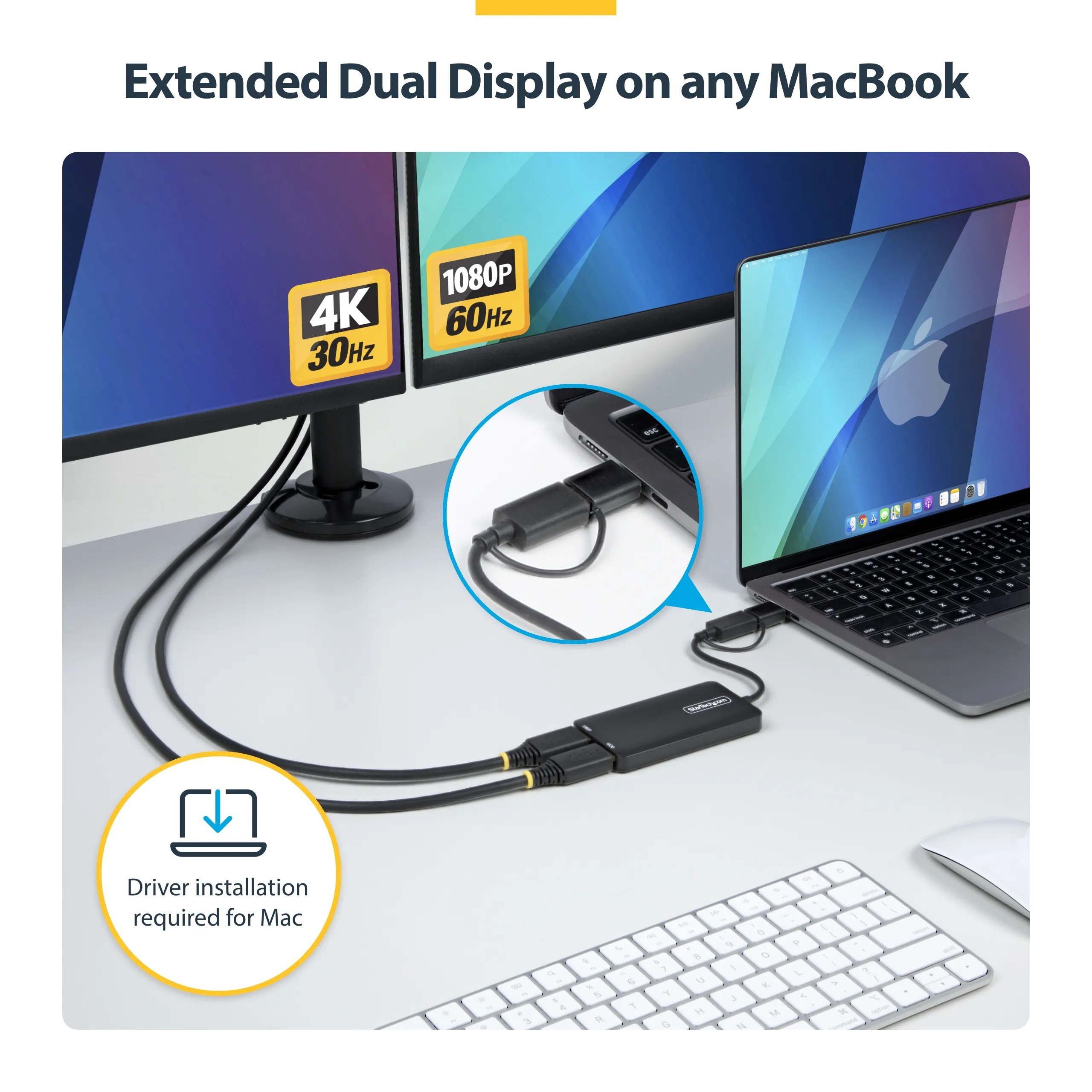 StarTech USB-C to 4K HDMI, 100W Power Delivery Pass-through, SD/MicroSD Slot, 3-Port USB 3.0 Hub - adapter, Grey
