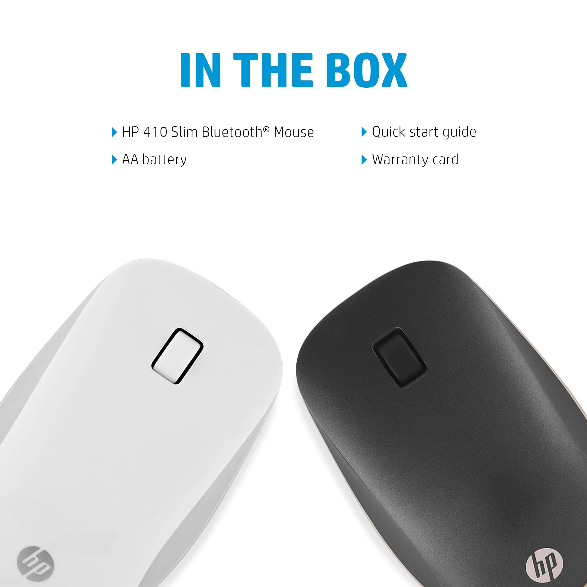 HP 410 Slim Silver Bluetooth Mouse - wireless mouse, Black, Silver