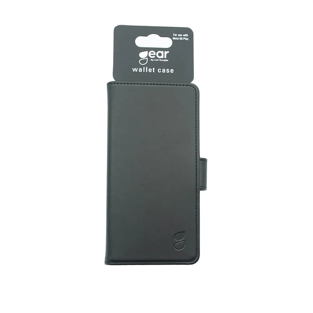 GEAR Wallet, Moto G6 Play -lompakkokotelo, Musta