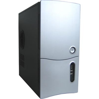 Compucase miditower ilman virtal&auml;hdett&auml;, 4x5&frac14;&quot; 7x3&frac12;&quot;, musta/hopea
