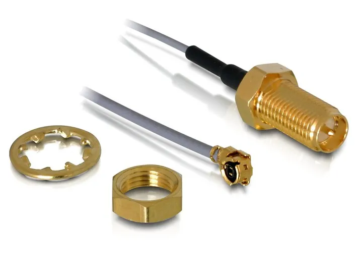 DeLOCK, adapterkabel för WLAN, I-PEX till RP-SMA hona, 0,2m