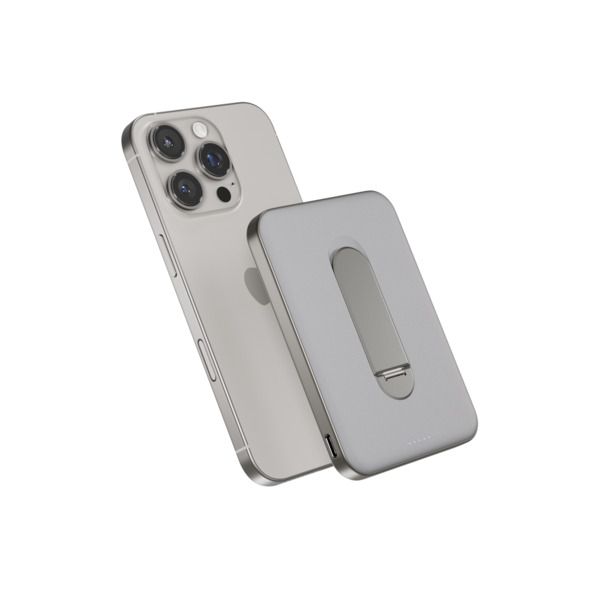 Epico UltraPack Qi2 Slim 5000mAh Alu Mag+ Wireless Power Bank EM52 - titanium