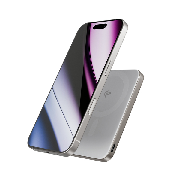 Epico UltraPack Qi2 Slim 5000mAh Alu Mag+ Wireless Power Bank EM51 - titanium