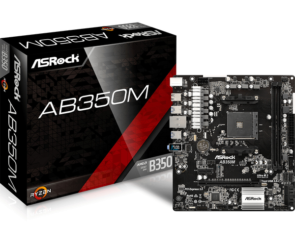 Asrock AB350M, mATX -emolevy