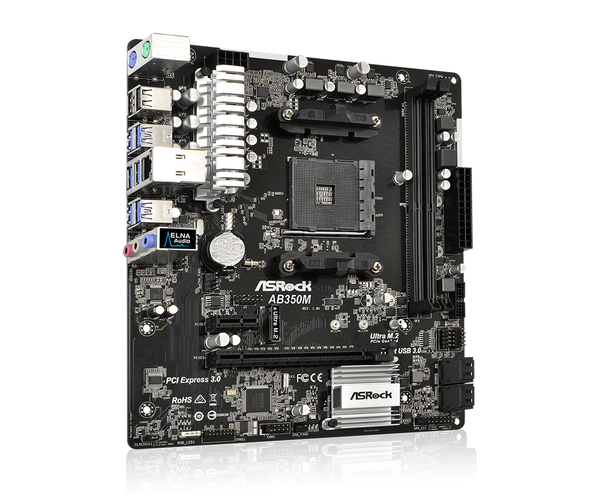 Asrock AB350M, mATX -emolevy