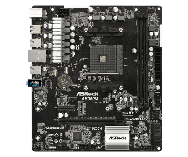 Asrock AB350M, mATX motherboard