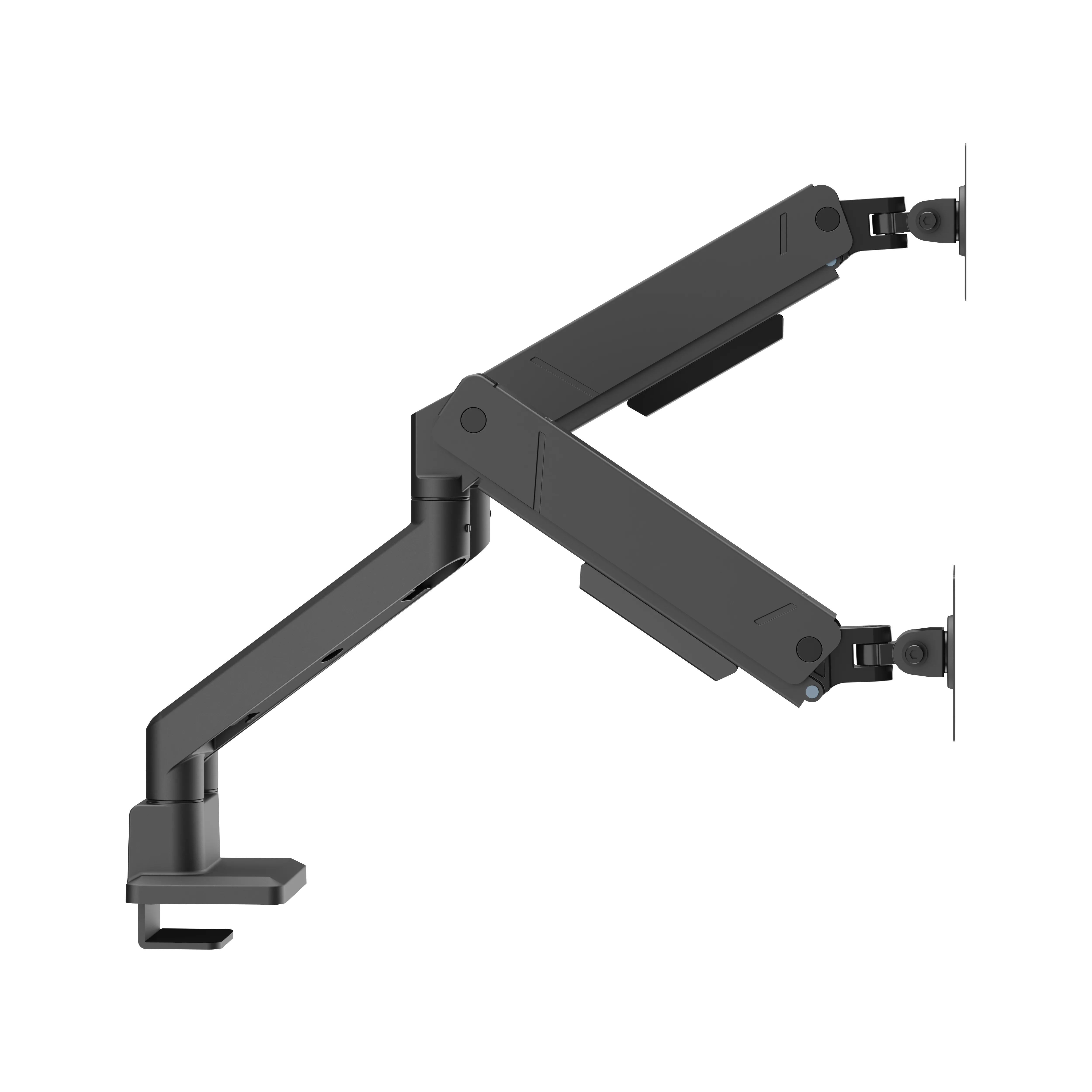 DELTACO ARM-536-2 bordf&auml;ste, f&ouml;r 2 sk&auml;rmar, 17-35", med gasfj&auml;der, 16 kg, svart