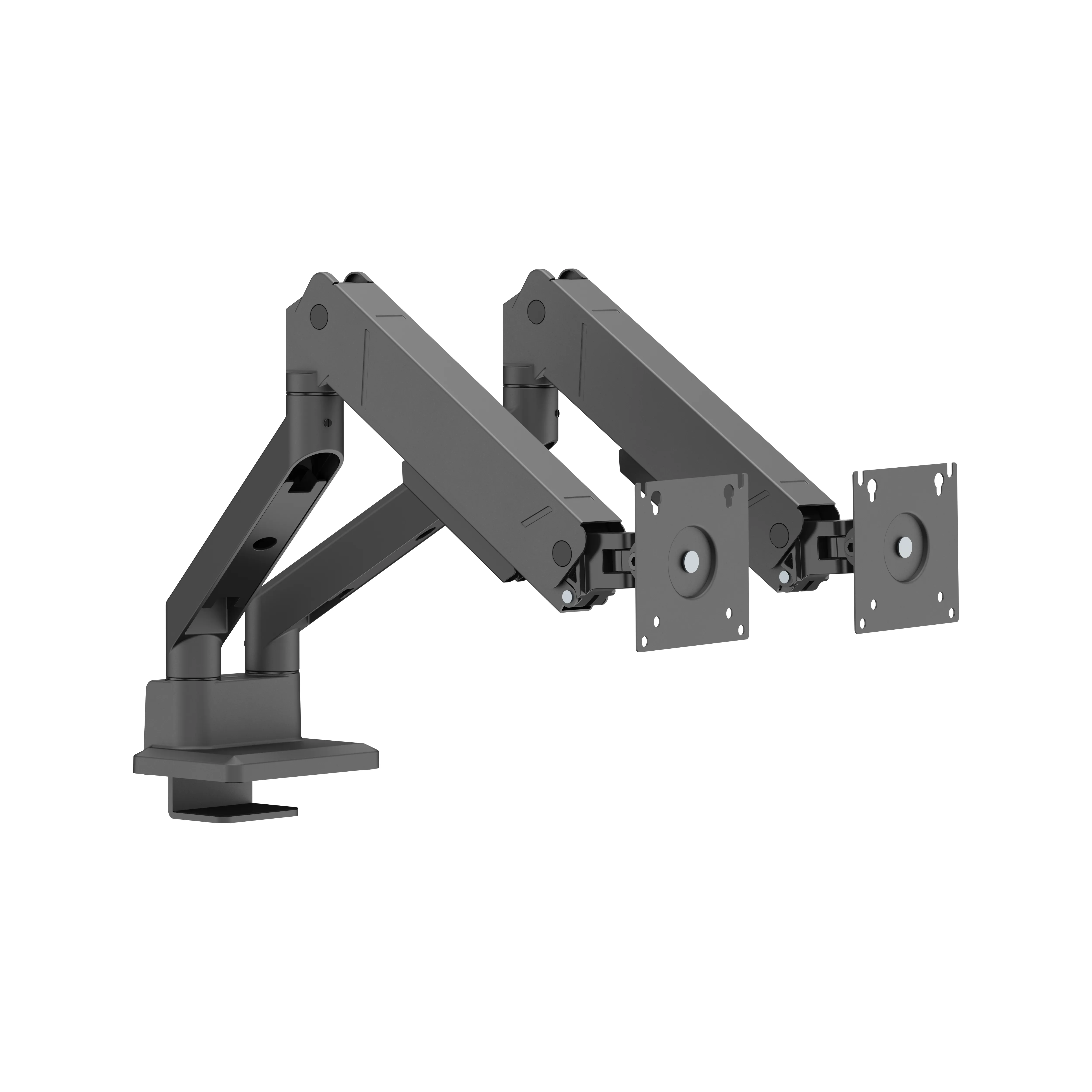 DELTACO ARM-536-2 bordf&auml;ste, f&ouml;r 2 sk&auml;rmar, 17-35", med gasfj&auml;der, 16 kg, svart