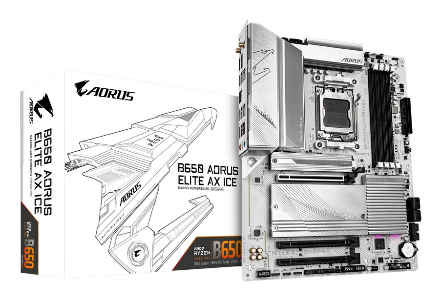 Gigabyte Aorus B650 Elite AX Ice, AM5, ATX - moderkort