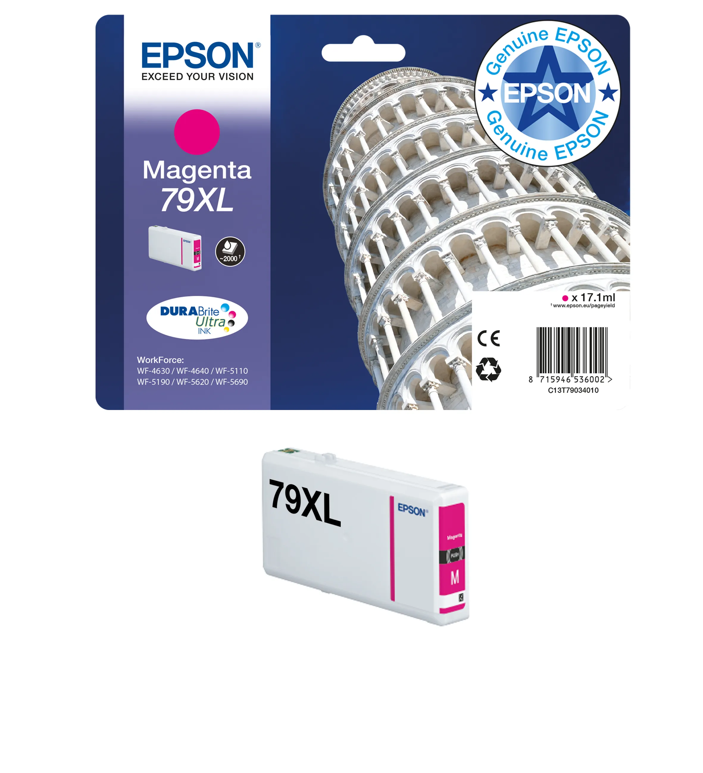 EPSON 79XL-mustekasetti, 41.8 ml, musta